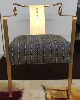 Poltroncina ferro battuto foglia oro antico