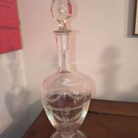 4 BOTTIGLIE CRISTALLO LIBERTY  ANNI 40 INCISIONI