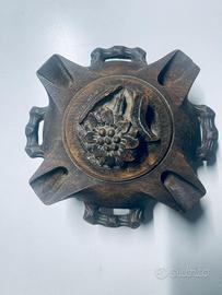 Porta pipe legno intagliato vintage