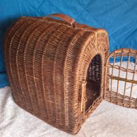 Trasportino in vimini per gatto