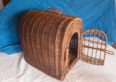 Trasportino in vimini per gatto