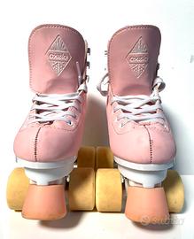 Pattini artistici bambina QUAD 100 OXELO  rosa 32
