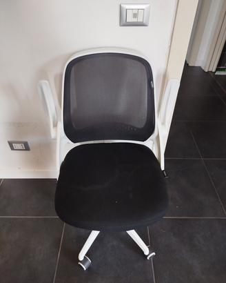 Sedia da ufficio ergonomica Hbada – Bianca/Nera 
