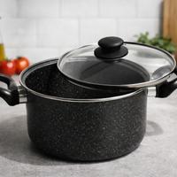 Pentola antiaderente con coperchio in vetro