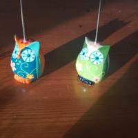 2 Portafoto gufi decorativi