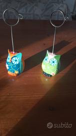 2 Portafoto gufi decorativi