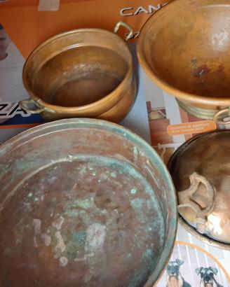 set di pentole paiolo rame