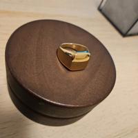 Anello in acciaio inox placcato oro