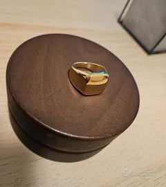 Anello in acciaio inox placcato oro