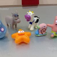 Pupazzi di gomma Spongebob animali e barbapapa'