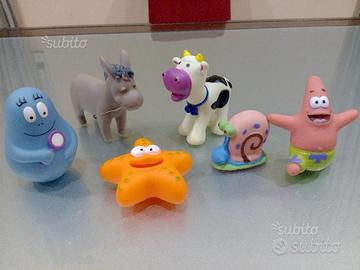 Pupazzi di gomma Spongebob animali e barbapapa'