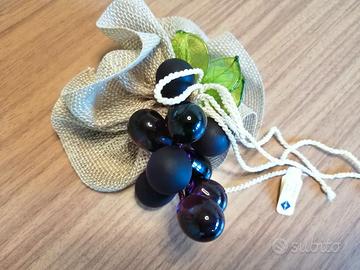 Coppia di Grappoli d'Uva in Vetro di Murano