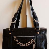 Original CAPACCIOLI,borsa tracolla vera pelle nera