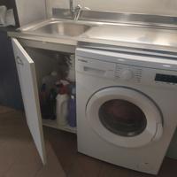 lavandino in acciaio inox con mobiletto 
