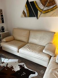 Coppia di divani in pelle