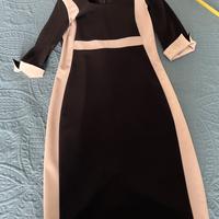 Vestito nero e beige