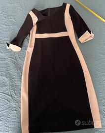 Vestito nero e beige