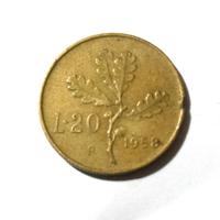 MONETA RARA 20 Lire Ramo Di Quercia Anno 1958 -RI 