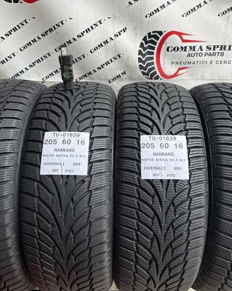 4 PNEUMATICI 205/60 R16 NANKANG INVERNALI 90%