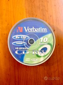 Campana 10 CD-RW Verbatim 700MB Hi-Speed nuova