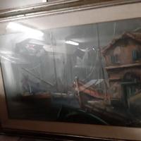 Grande quadro Aurelio Barbalonga Barche adriatiche