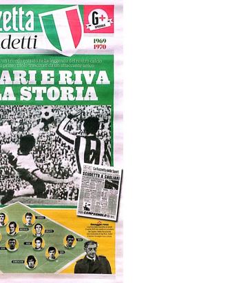 Copia anastatica Gazzetta Scudetto del Cagliari 70