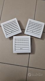 3 griglie bianche 150×150 per tubi di 100mm 