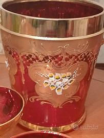 servizio di murano con rifiniture in oro mai usato