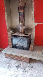 Caminetto a legna ventilato da inserto