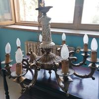 Lampadario ottone e ceramica di Bassano