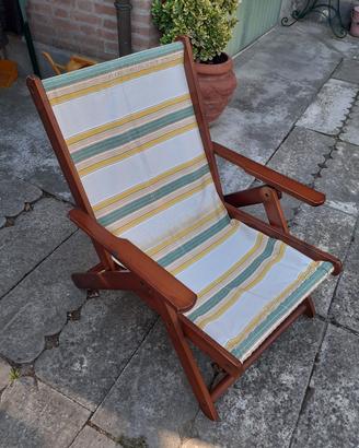 poltrona in legno pieghevole vintage 