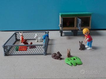 6140 Playmobil - Bambini Con Recinto Conigli