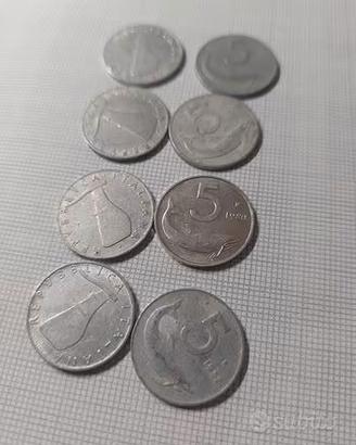 Lotto 76 monete da 5 lire '52 '80 10 lire '52 '89