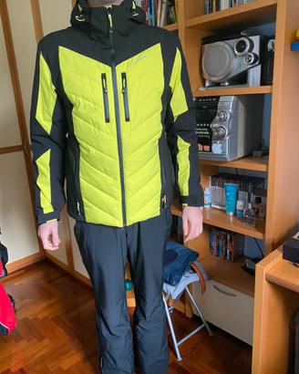 Completo sci uomo Icepeak nero e giallo fluo