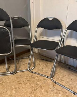 4 SEDIE PIEGHEVOLI ACCIAIO