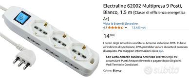 Ciabatta Multipresa Electraline 9Posti Salvaspazio