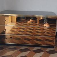 cassettiera bassa a specchio anni'70