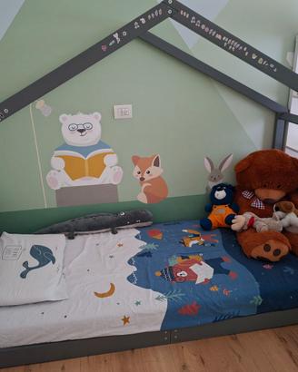 Letto Montessori a capanna cn il materasso