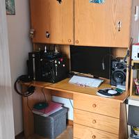 mobile scrivania libreria in massello di frassino