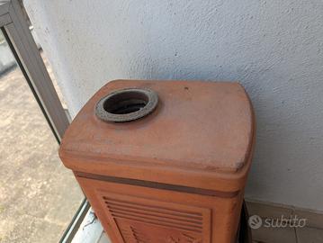 vecchia stufa in terracotta 