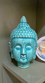Testa di Buddha in Ceramica lucida (Altezza 20 cm)