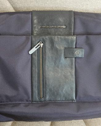 Messenger Porta PC PIQUADRO nylon/pelle blu NUOVO