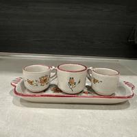 Set Caffè Deruta Vintage con Vassoio e Zuccheriera