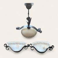 Set Lampadario + 2 Applique Vintage in Ferro 