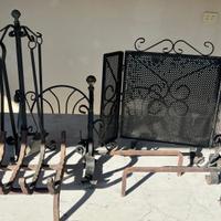 Alari Camino Ferro Battuto Fatti Mano + Accessori