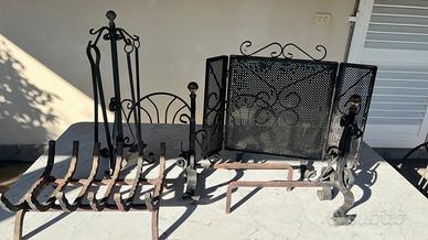 Alari Camino Ferro Battuto Fatti Mano + Accessori