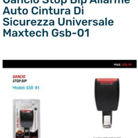 Gancio stop bip allarme cintura sicurezza auto