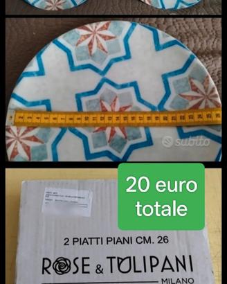 2 piatti, 1 svuotatasche, 2 ciotole