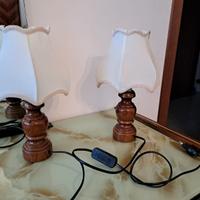 Lampade con base in legno