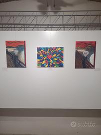 quadro dipinto a mano urlo di Munch Einstein 